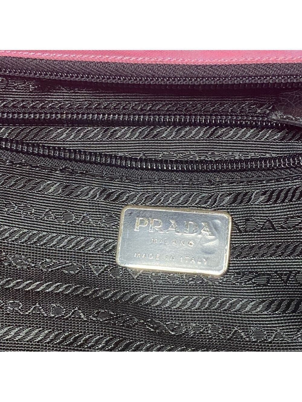 Prada Pink and Black Nylon Shoulder Purse - Picture 6 of 15